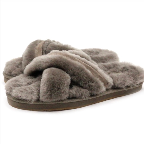 New UGG Abela Genuine Shearling Slipper slate gray - Picture 2 of 7